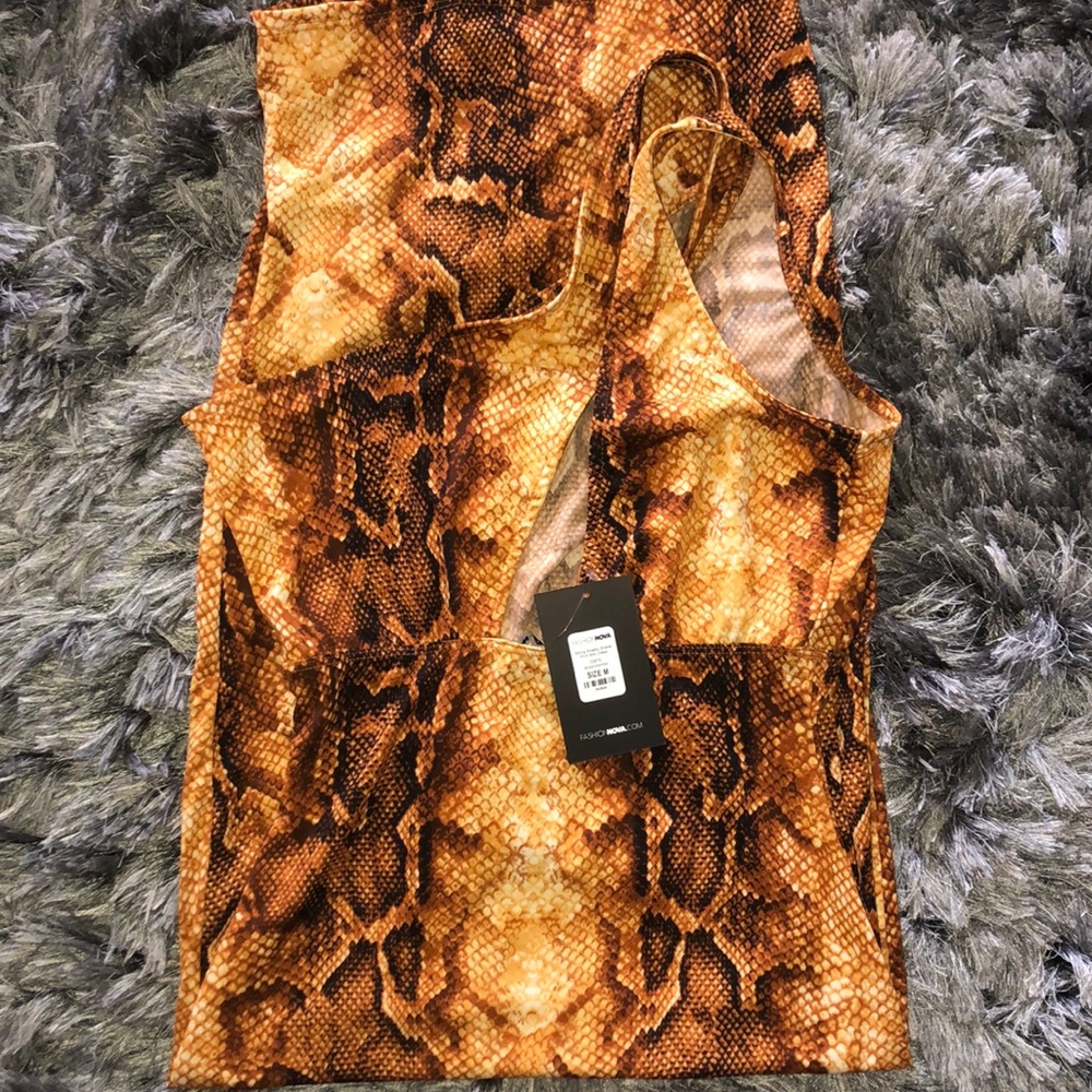 Acting Sneaky Snake Print  Midi Dress